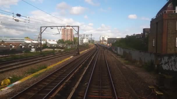 East London Londres Inglaterra Septiembre 2022 Vista Trasera Del Carril — Vídeo de stock