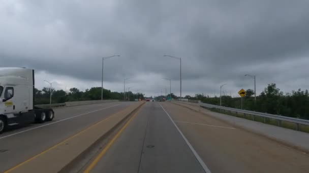 Pov Jazda Jednej Autostradzie Usa Illinois — Wideo stockowe