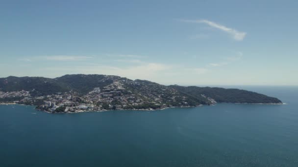 Schöne Mexikanische Küste Von Acapulco Einem Sonnigen Sommertag Luftaufnahme Mit — Stockvideo