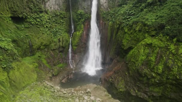 Uma Das Cachoeiras Mais Altas Costa Rica Cascata Piscina Catarata — Vídeo de Stock