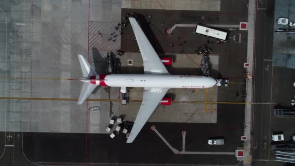 Vue Aérienne Des Passagers Qui Entrent Dans Avion Aérogare Plan — Video