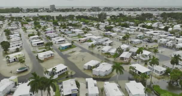 アメリカのサンカルロス島の空中ビューの洪水と海の上昇 — ストック動画