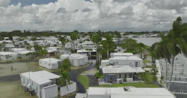 Casas Costa Flórida Inundado Com Aumento Nível Mar Maré Rei — Vídeo de Stock