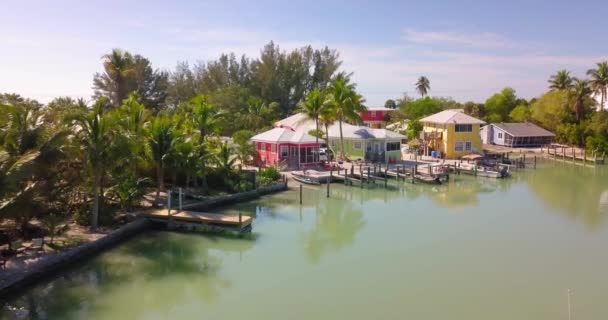 Casas Frente Mar Vista Aérea Sanibel Island Florida Propiedad Vacaciones — Vídeos de Stock