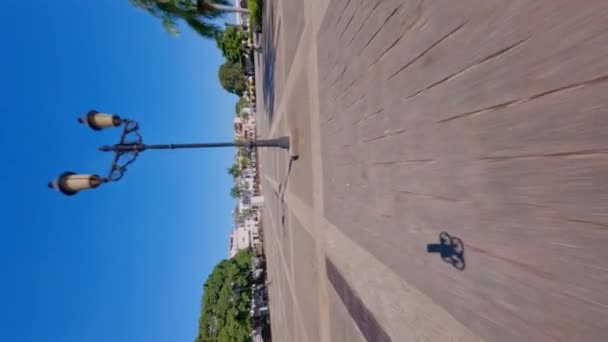 Vertical View Plaza Hispanidad Монументальна Площа Санто Домінго Домініканська Республіка — стокове відео