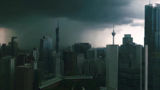 Timelapse Városkép Felhős Égen Kilátással Kuala Lumpur Városközpontra Építési Területre — Stock videók
