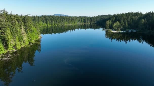 Vue Aérienne Pleine Ascension Dessus Lac Dans État Washington — Video