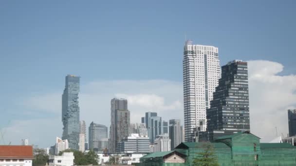 Kilátás Nyílik Bangkok Város Chaopraya Folyó Nyári Nap — Stock videók