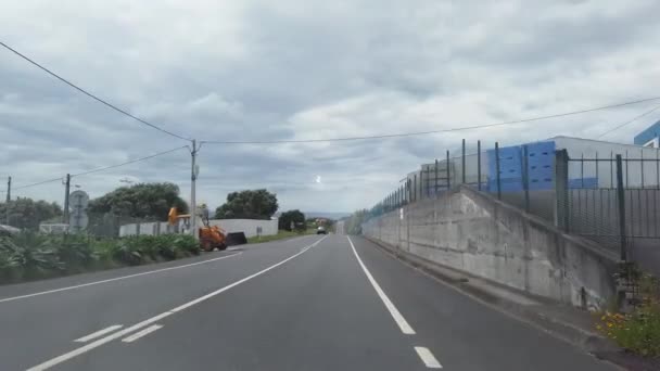 Câmera Carro Nas Estradas Das Ilhas Faial Açores Portugal Cidade — Vídeo de Stock