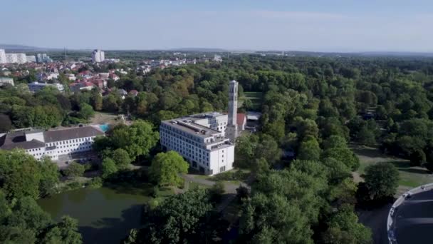 Steigenberger Parkhotel Brunswick Braunschweig Jerman Wide Panorama Drone Ditembak — Stok Video