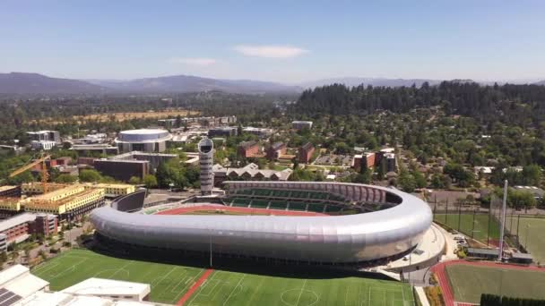 Eugene Oregon Daki Hayward Field Stadyumu Hava Aracı Yörüngesi — Stok video