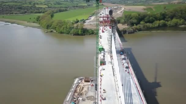 Irlandia New Ross N25 Pass Bridge Budowa Mostu Rose Fitzgerald — Wideo stockowe