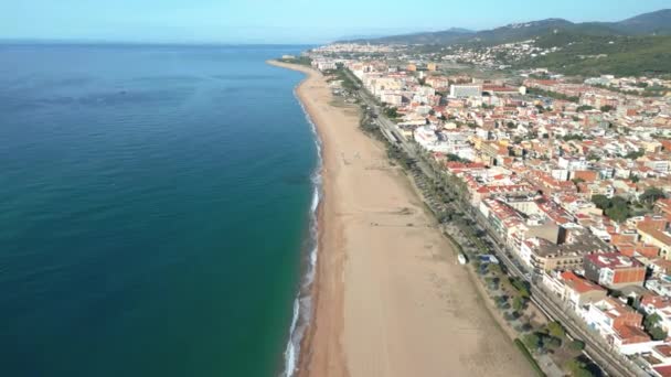 Maresme Beaches Province Barcelona Aerial Images — Stock Video