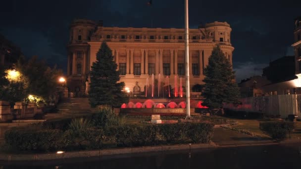 Στρατιωτικός Κύκλος Κτίριο Time Lapse Βουκουρέστι Ρουμανία — Αρχείο Βίντεο