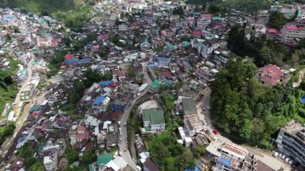 Hihetetlen Légi Kilátás Hegyi Város Kohima Nagaland India — Stock videók