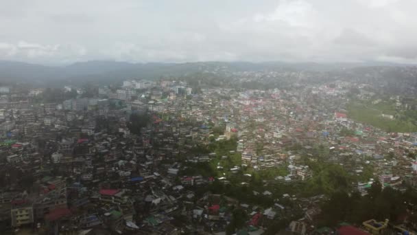 Een Luchtvlucht Heuvel Stad Kohima Nagaland Noordoosten Van India — Stockvideo