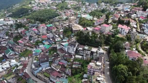 Hihetetlen Légi Kilátás Hegyi Város Kohima Nagaland India — Stock videók