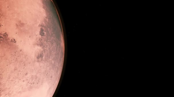 Κοντινή Θέα Από Δορυφόρο Που Πλησιάζει Τον Πλανήτη Άρη — Αρχείο Βίντεο