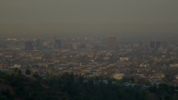 Hollywood Şehir Merkezi Arasında Los Angeles California Dan Sabah Trafiği — Stok video