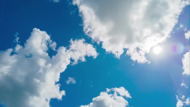 Open Lucht Wolk Massa Katoen Wolken Achtergrond Blauw Buiten Bewegende — Stockvideo