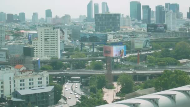 Vista Forma Expressa Centro Cidade Bangkok Com Outdoor — Vídeo de Stock