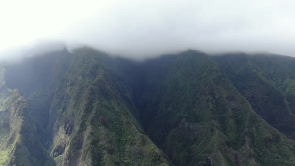 Bílá Mlha Pokrývající Vrcholky Hor Západní Maui Jedno Nejmokřejších Míst — Stock video