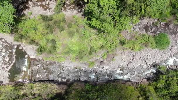 Aerial Birds Eye View Iao Stream Maui Clouds Casting Shadow — Stock Video