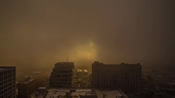 Timelapse Mrocznego Zachodu Słońca Chmurami Nad Budynkami San Francisco California — Wideo stockowe