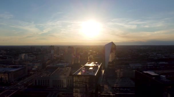 Zonsondergang Boven West Philadelphia Horizon Panorama — Stockvideo