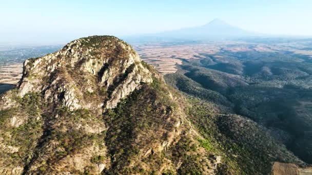 Beau Paysage Montagne Dans Vallée Morelos Mexique Drone Aérien Nature — Video