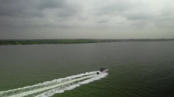 Barco Motor Alta Velocidad Mar — Vídeo de stock