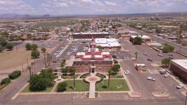 Florence Arizona Palacio Justicia Del Condado Pinal Enfoque Drones — Vídeos de Stock