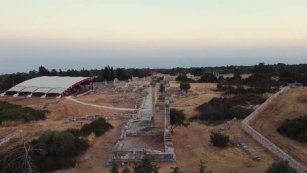 Aerial Drone Footage Archaeological Site Apollon Hylates Sanctuary Limassol Cyprus — Stok video