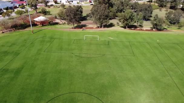 Flyover Green Football Pitch Riverlinks Park Clarkson Perth Australia — Video Stock