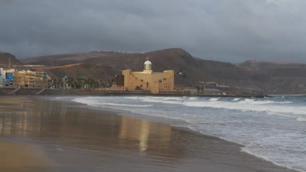 Imagen Panorámica Del Auditorio Alfredo Kraus Ubicado Ciudad Las Palmas — Vídeos de Stock