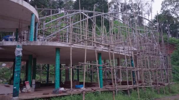 Structura Schelelor Poloneze Clădirea Aflată Construcție Kampong Chiang Mai Thailanda — Videoclip de stoc