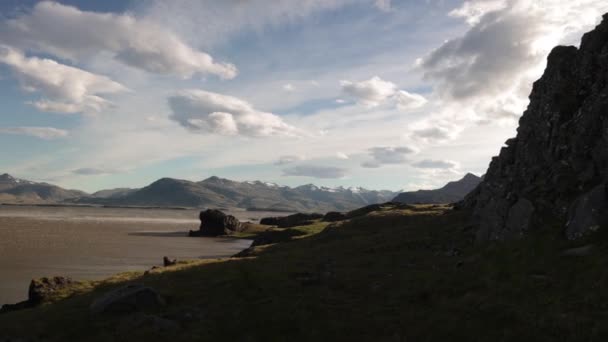 Windiger Tag Ländlichen Island Mit Videoschwenk Von Links Nach Rechts — Stockvideo