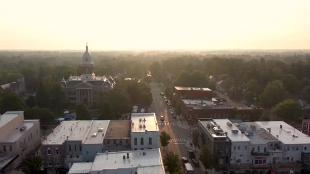 Aerial Mason Michigan Prawej Lewej Wschodzie Słońca — Wideo stockowe