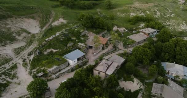 Rustikale Strukturen Dorf Chobareti Samzche Javakheti Südgeorgien Drohnenschuss Aus Der — Stockvideo