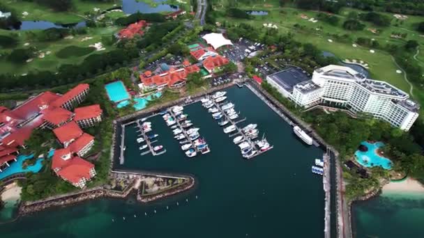 Sutera Harbour Marina Country Club Légi Kilátásból — Stock videók