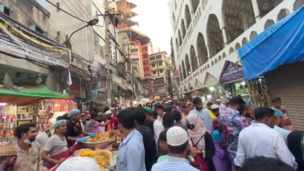 Marché Alimentaire Bondé Dacca Bangladesh — Video