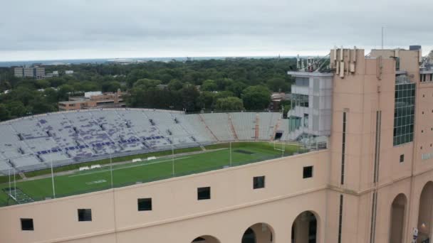 Ryan Field Fotbollsstadion Campus Northwestern University Evanston Illinois Med Drönare — Stockvideo