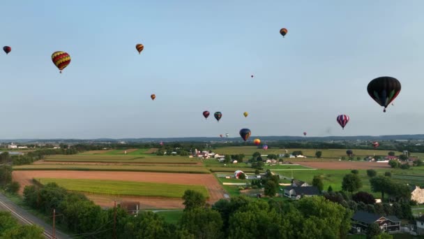 Festival Balões Quente Lancaster County Pennsylvania Amish Turismo Tema País — Vídeo de Stock