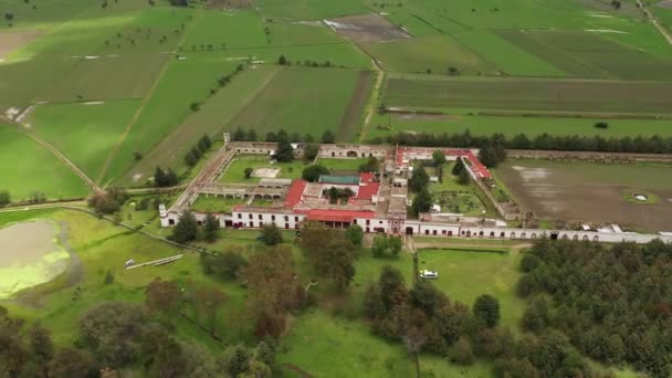 Ranczo Hacienda Ixtafiayuca Dude Pięknej Okolicy Meksyku Aerial — Wideo stockowe