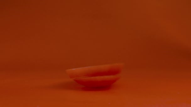 番茄片彼此交错在一起 形成了一个完整的番茄停止运动视频 — 图库视频影像