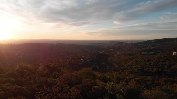 Drone Aereo Filmato All Indietro Del Punto Osservazione Hrs Hill — Video Stock