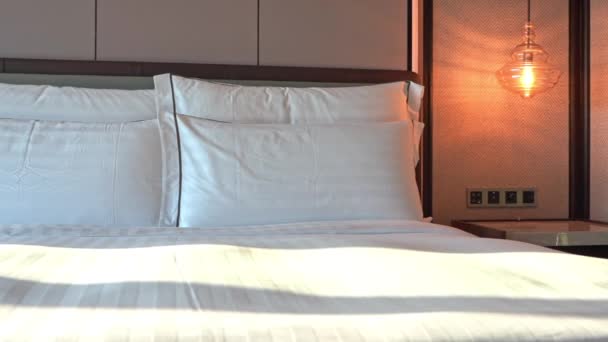 Pan Hotel Suite Bed Make Day — Αρχείο Βίντεο