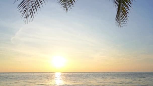 Coucher Soleil Dans Horizon Océanique — Video