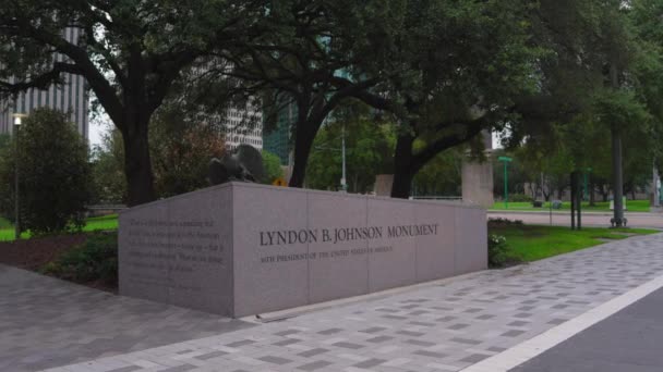 Establecimiento Plano Los Monumentos Lyndon Johnson Apolo Centro Houston Texas — Vídeo de stock