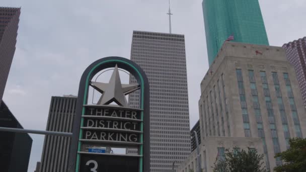 Vista Distrito Teatro Houston — Vídeo de Stock